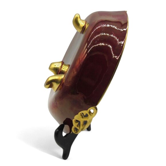 CARLTON WARE Rouge Royale Burgundy Red Bowl and Creamer England Vintage - Picture 8 of 16